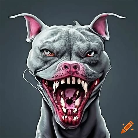 Snarling pitbull in tim burton style on Craiyon