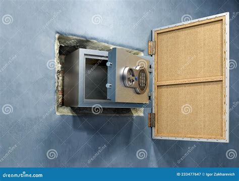 Unlocked Small Steel Safe Hidden Behind the Painting, Installing or ...