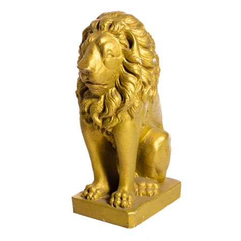 Gold Lion Sitting Statue