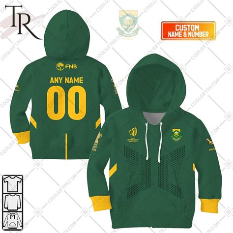 Rugby World Cup 2023 Springboks South Africa Rugby Home Jersey Style ...