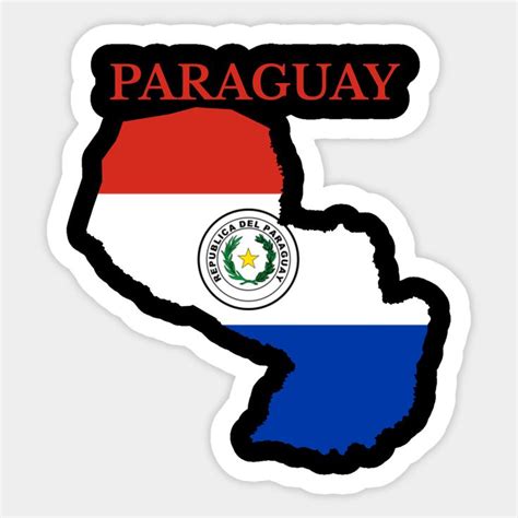 a sticker with the flag of the country of paraguay