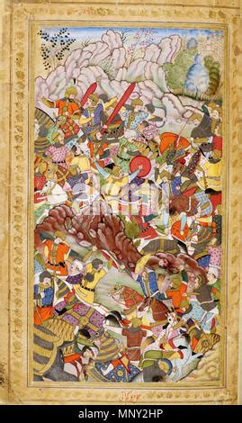 1526-First Battle of Panipat-Ibrahim Lodhi and Babur Stock Photo ...