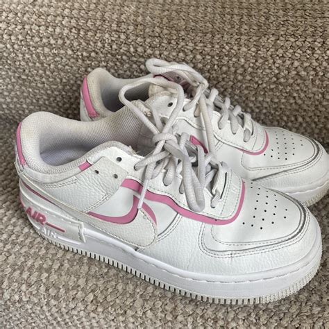 Nike air force 1 shadow in pink, they are a Size 3.5... - Depop