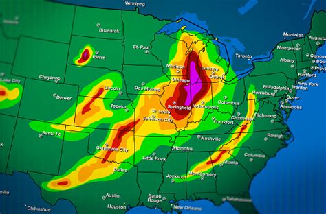 Severe Weather Map Forecast Stock Photo - Download Image Now - iStock