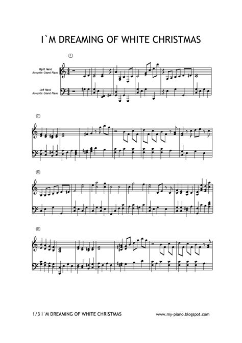 I'm Dreaming of White Christmas Piano Sheet Music Download Printable ...