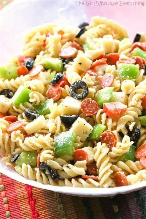 Pizza Pasta Salad Recipe - The Girl Who Ate Everything