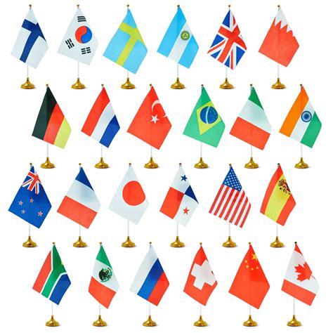 Buy Juvale Set of 24 Small International Country s of the World with Stands for Desk Decorations ...