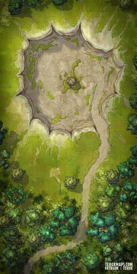 Old Crater battlemap by GamaWeb on DeviantArt Fantasy Battle, Fantasy ...