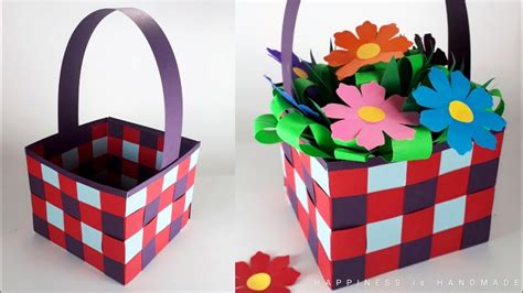 Paper Weaving Basket | Simple Paper Basket Making | DIY - Paper Crafts - YouTube