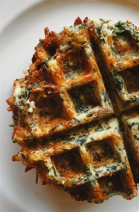 Bacon Spinach Waffles • Martha’s Mélange | Recipe | Waffle maker recipes, Savory waffles, Low ...