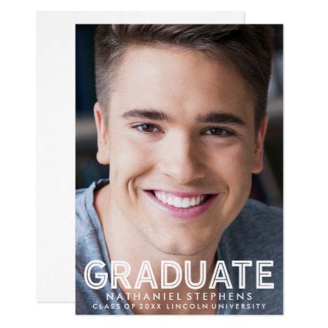 Masculine Graduation Photo Announcement | Zazzle | Photo graduation ...