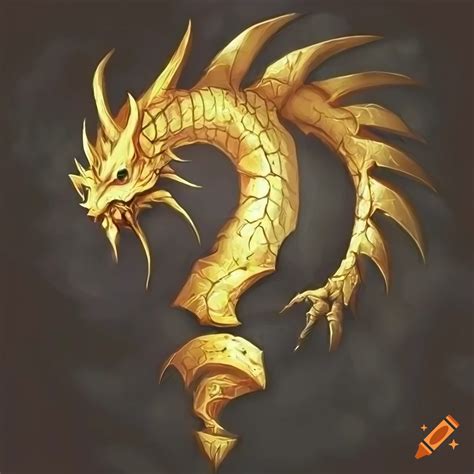 Logo of a golden dragon head in a circle on Craiyon