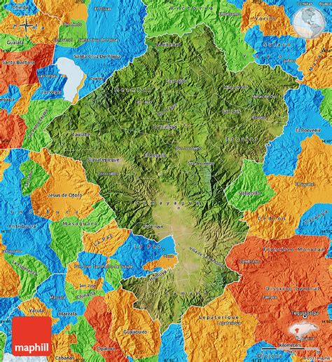 Satellite Map of Comayagua, political outside