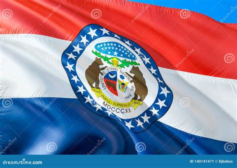 Missouri Flag. 3D Waving USA State Flag Design. The National US Symbol Of Missouri State, 3D ...