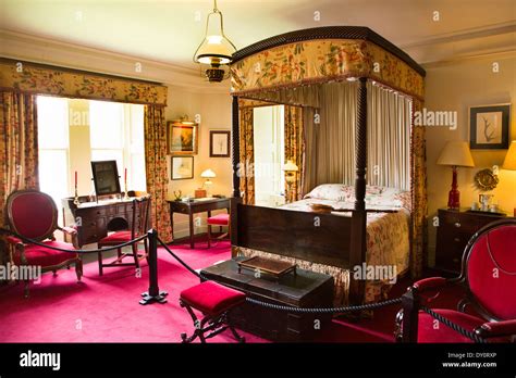 Ireland, Co Donegal, Glenveagh Castle, interior, Guest Bedroom Stock ...