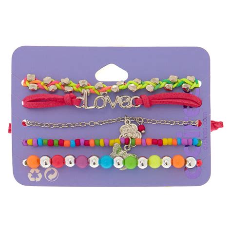 Neon Rainbow Bracelets - 5 Pack | Claire's