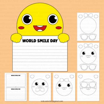 World Smile Day Craft ad Writing Prompts Activities Bulletin Board Cut and Paste