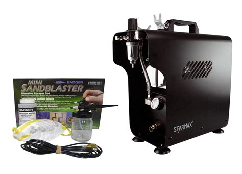 Professional Sandblasting Kit - Sparmax 620X Compressor and Badger 260 ...