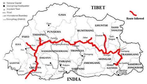 Images and Places, Pictures and Info: bhutan map with road