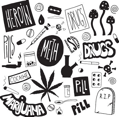 Drug Doodles Stock Illustration - Download Image Now - iStock