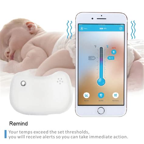 Bluetooth Remote Children Wearable Electronic Thermometer Smart Body Infant Temperature ...