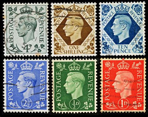 Vintage British Postage Stamps Editorial Image - Image of crown, communication: 24152465