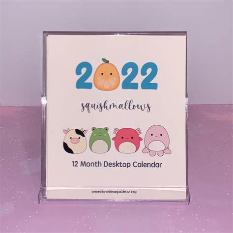 Squishmallow Inspired Mini Calendar 2022 Desk Calendar 12 | Etsy