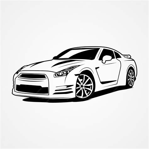 Premium Vector | Nissan GTR Special Edition Car Silhouette Vector