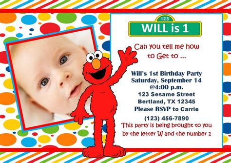 Elmo 1st Birthday Invitations Printable