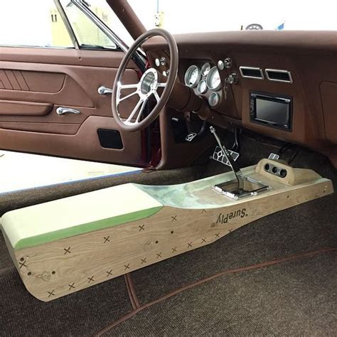 bux customs Center console custom brown pro touring camaro center: | Custom car interior, Custom ...