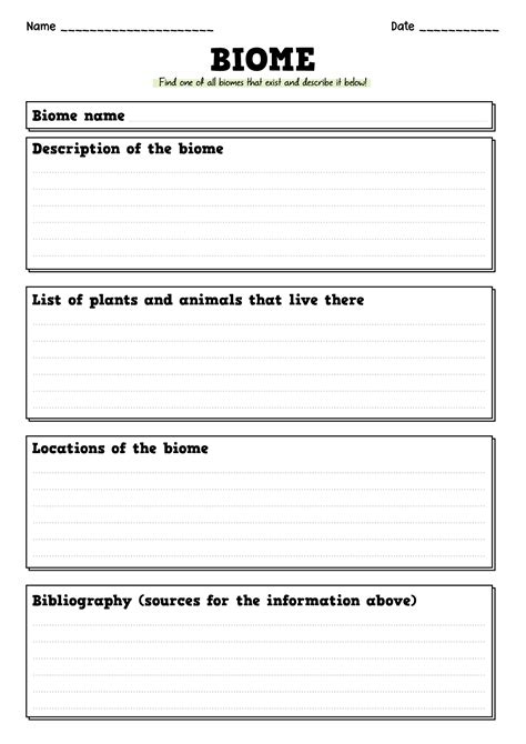 12 Biome Activity Worksheet - Free PDF at worksheeto.com