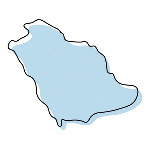 Premium Vector | Stylized simple outline map of Saudi Arabia icon. Blue ...