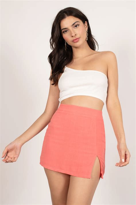 Gabriela Slit Skirt in Coral - $36 | Tobi US