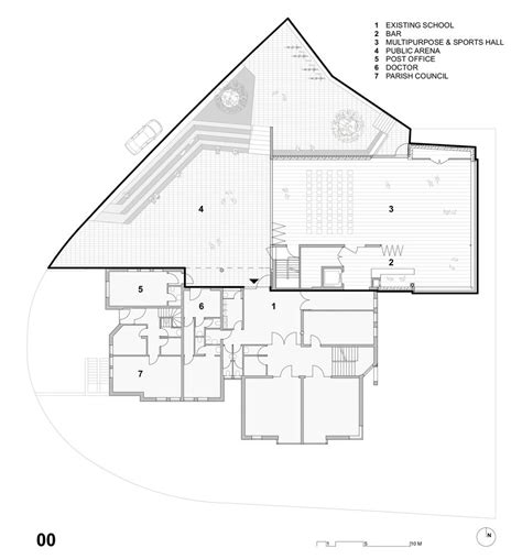 Gallery of Community Hall Lungiarü / SIRS - 17 Community Halls, Ground Floor Plan, Cultural ...