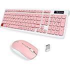Amazon.com: UBOTIE Colorful Computer Wireless Keyboard Mouse Combos, Typewriter Flexible Keys ...