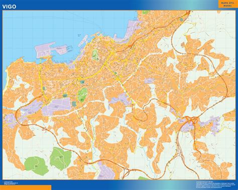 Map of Vigo Spain | Wall maps