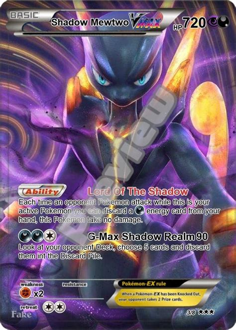 Shadow Mewtwo VMAX pokemon card - Etsy Polska