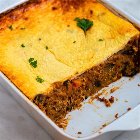 Vegetarian Moussaka with Lentils and Mushrooms (Gluten-free)