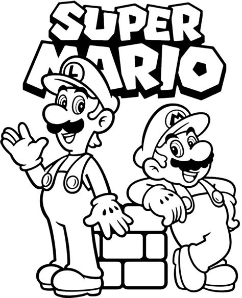 Print Mario & Luigi coloring sheet - Topcoloringpages.net