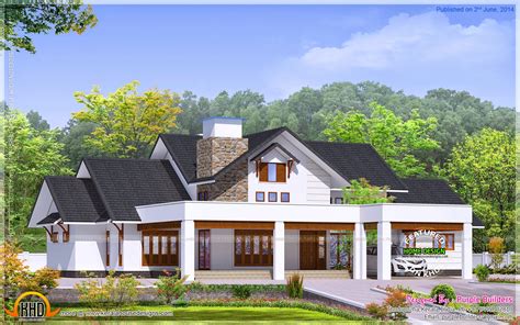 Elegant bungalow elevation - Kerala Home Design and Floor Plans - 9K+ Dream Houses