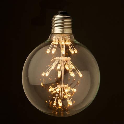 Dimmable 3 Watt Vintage LED E27 Clear 95mm Round bulb