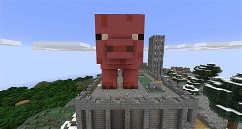 Pig Statue - Hardened Clay Survival Minecraft Map