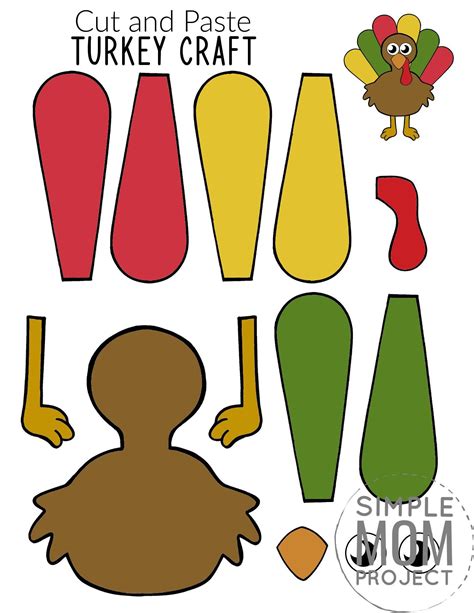 Cut and paste turkey craft for kids with free template – Artofit