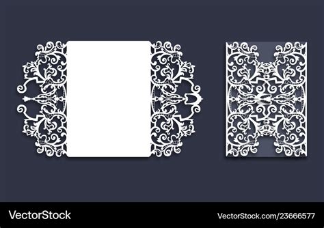 Laser cut wedding invitation template Royalty Free Vector