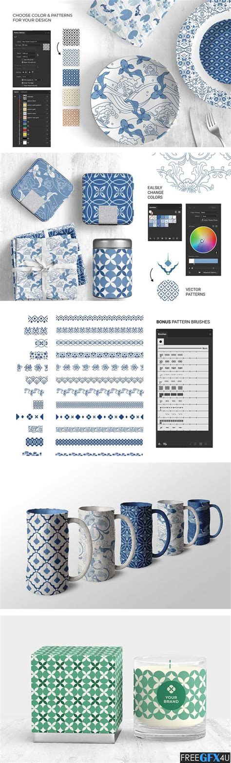 CreativeMarket - Chinese Ceramic Patterns Collection - FreeGFX4u