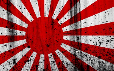 Download wallpapers Rising Sun Flag, 4k, grunge, stone texture, flag of JMSDF, Japanese flags ...