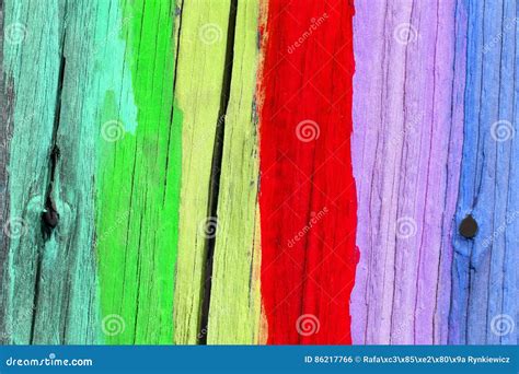 Colorful Painted Wood Wall - Texture or Background Stock Photo - Image ...