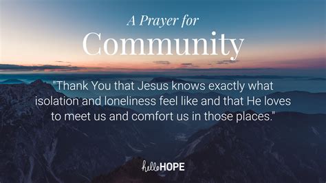 A Prayer for Community | helloHOPE