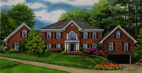 Beautiful red brick residence in Georgia | Custom House Portraits by ...