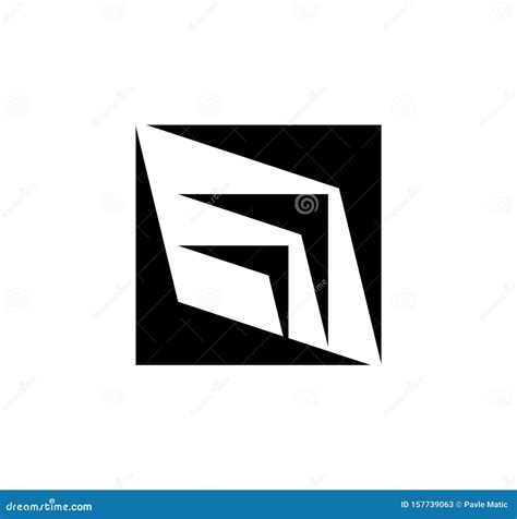 Black Square Logo Sign Symbol on White Stock Vector - Illustration of ...